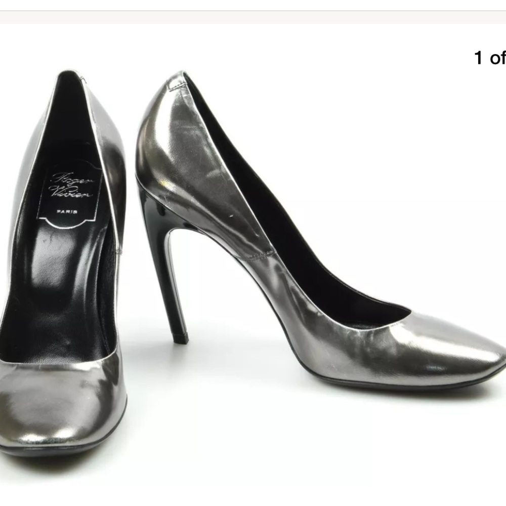 Roger Vivier Choc Needle 2 tone Gray/Silver US 10